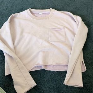 purple cropped crewneck